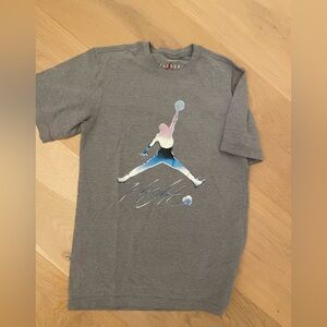 Jordan Gray T-Shirt with Red Logo